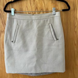 JCREW Wool Mini Skirt Size 0 - Cream